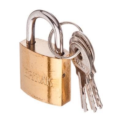 Замок навесной, 25 мм, золотистый, металл, арт.SS-2609 "Ермак" (арт.468072)